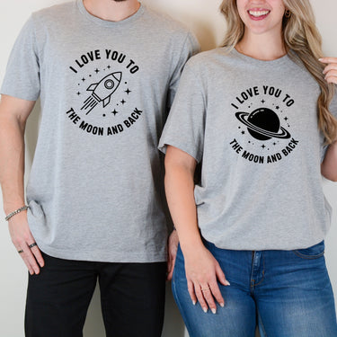 Love You To The Moon And Back Matching T-Shirts For Couples